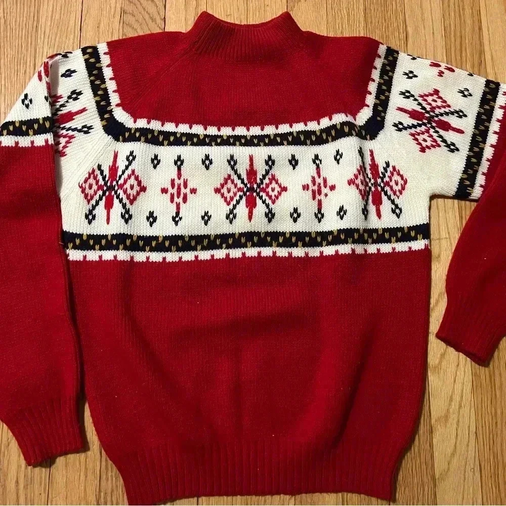 Vintage Sweater in red and white size small - Picture 3 of 9